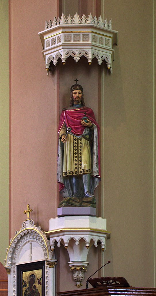 saint mary of victories chapel saint louis missouri - statue of saint stephen of hungary.jpg - 106.24 kB
